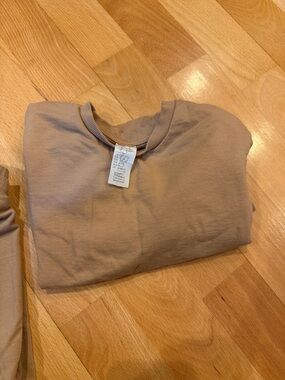 H and m  Neutral Beige Crewneck Sweatshirt